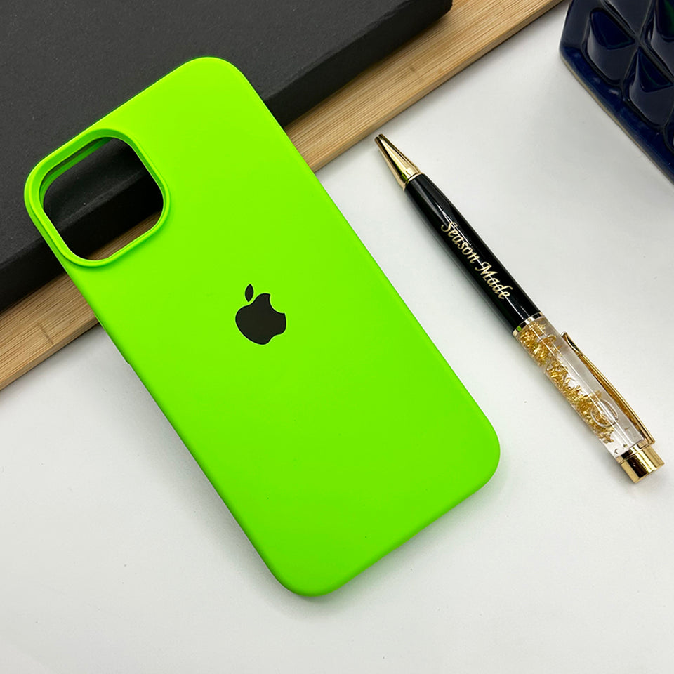 iPhone Liquid Silicone Case Cover Neon Green