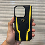 iPhone Lamborghini Yellow Stripe Pattern Case Cover