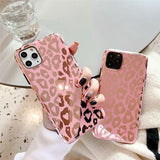 iPhone Pink Leopard Luxury Blue Ray Case Cover