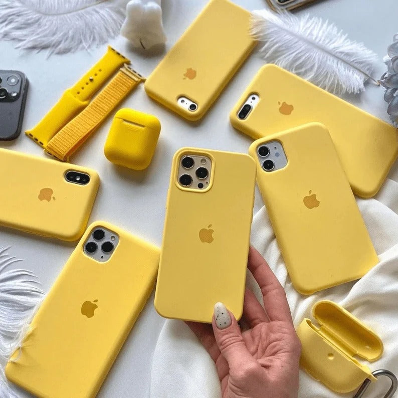 iPhone Liquid Silicone Case Cover Yellow