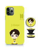 j-hope k pop bts bt21 cartoon mobile phone cover with holder k-pop case