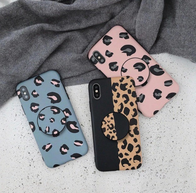 leopard family case cover pink black blue yellow