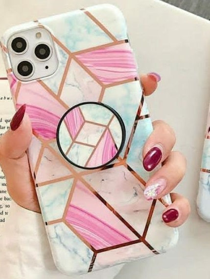 Pink and Blue Marble Case Cover