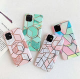 marble case cover pink green white multicolor