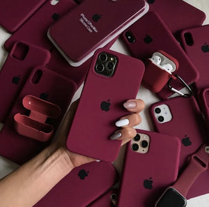 iPhone Liquid Silicone Case Cover Plum