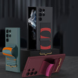 Samsung Galaxy S23 Ultra Back Wristband Strap Kickstand Cover Case