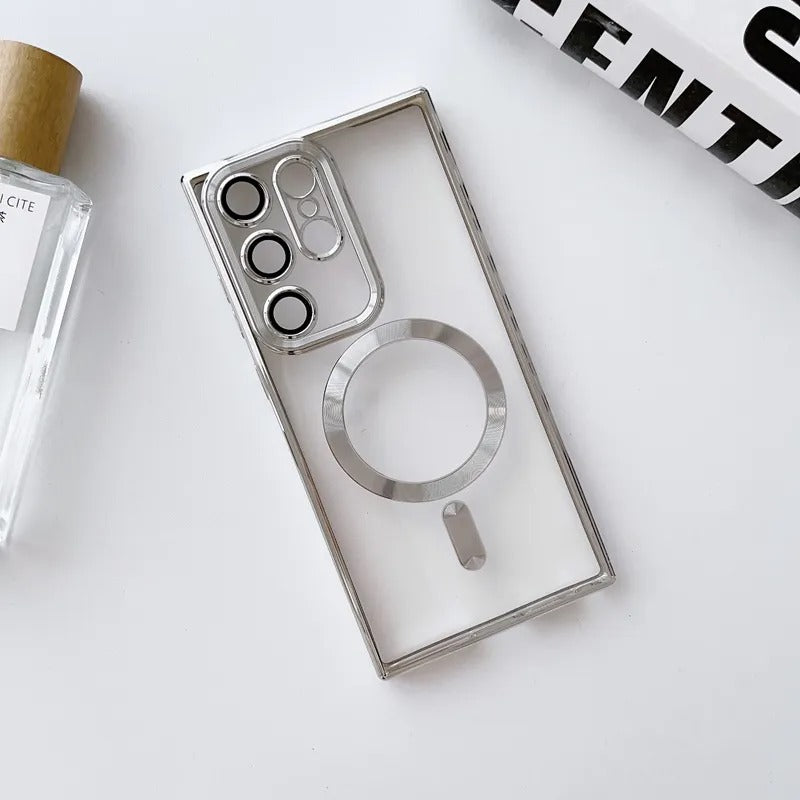 Samsung S23 Ultra Magsafe Magnetic Transparent Phone Case With Lens Protector
