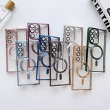 Samsung S23 Ultra Magsafe Magnetic Transparent Phone Case With Lens Protector Clearance Sale