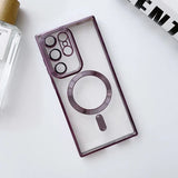 Samsung S23 Ultra Magsafe Magnetic Transparent Phone Case With Lens Protector
