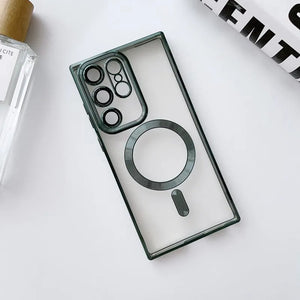 Samsung S23 Ultra Magsafe Magnetic Transparent Phone Case With Lens Protector