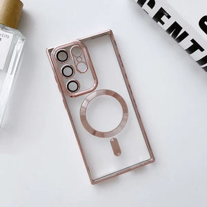 Samsung S23 Ultra Magsafe Magnetic Transparent Phone Case With Lens Protector