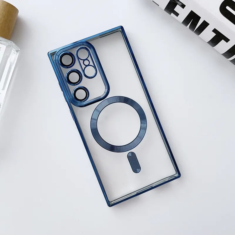 Samsung S23 Ultra Magsafe Magnetic Transparent Phone Case With Lens Protector