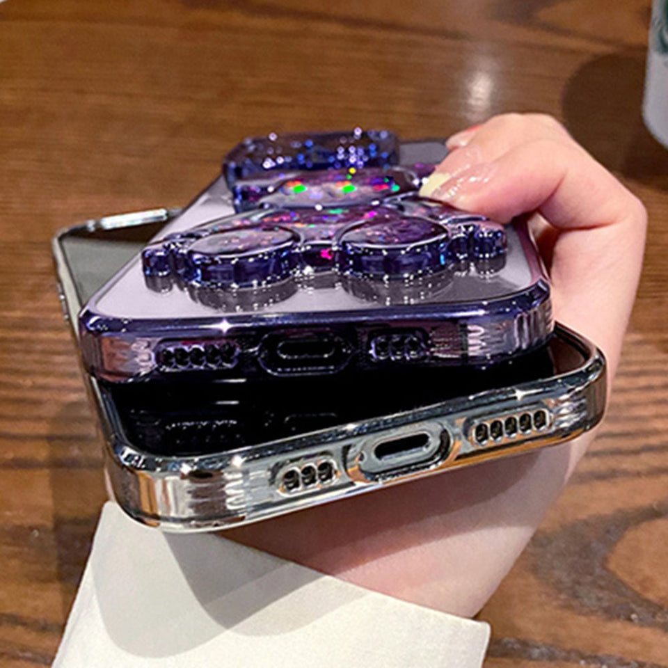 Diamond Ring Cover Glitter Cool Bear Case For Samsung S23 S22