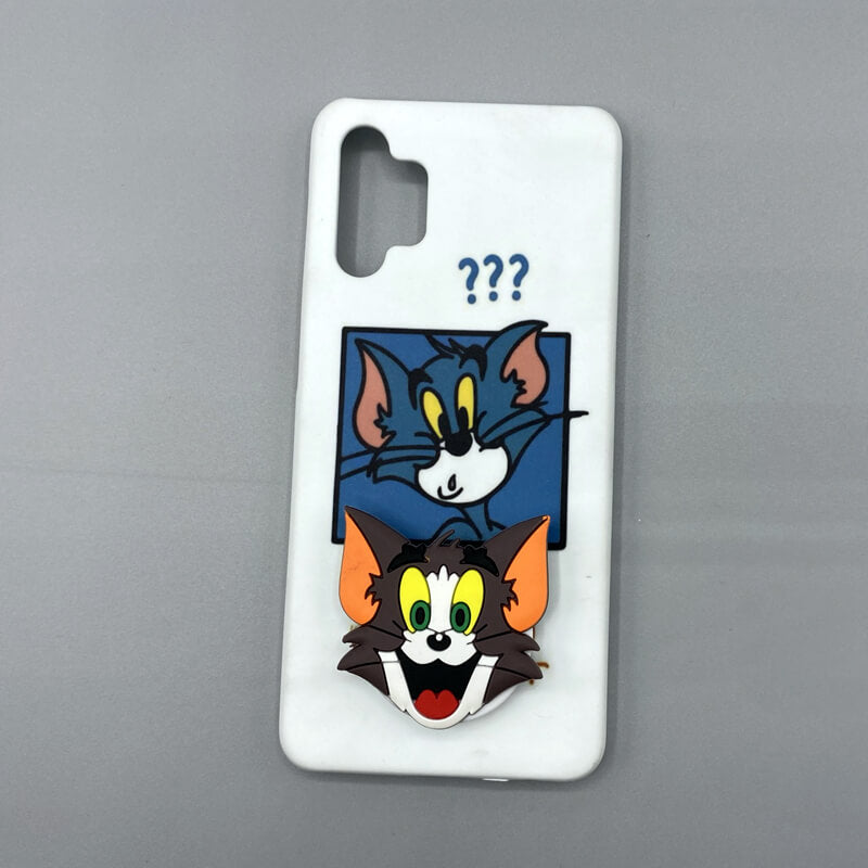 Mouse and Meow Cartoon Case Cover With Holder