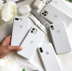 apple iphone liquid silicone mobile case cover white